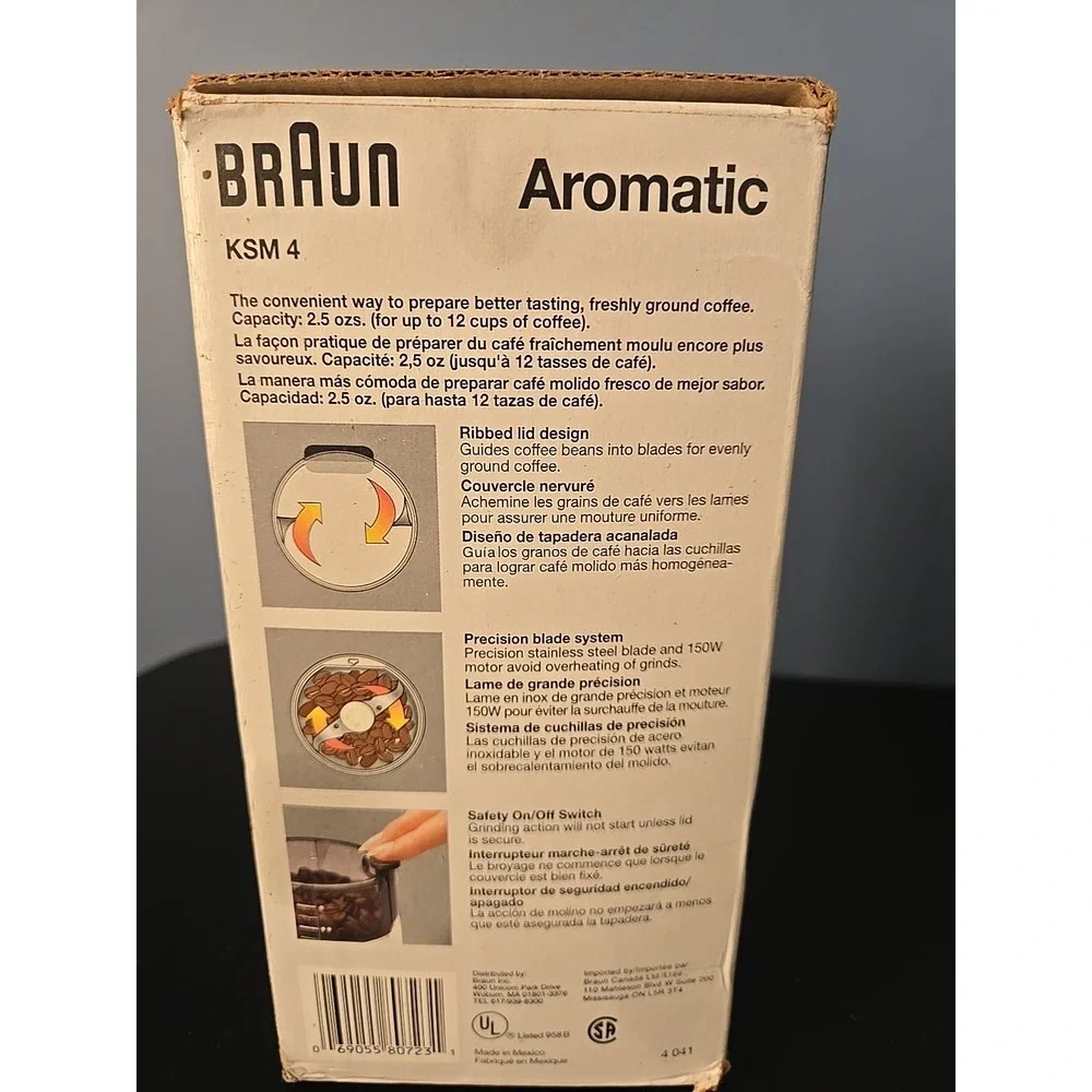 Vintage BRAUN Aromatic COFFEE SPICE Grinder‎ Gourmet Edition KSM4